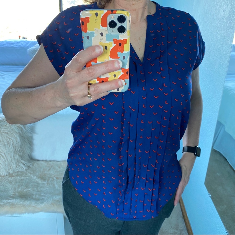 Cap-Sleeve Split Neck Top - image 6